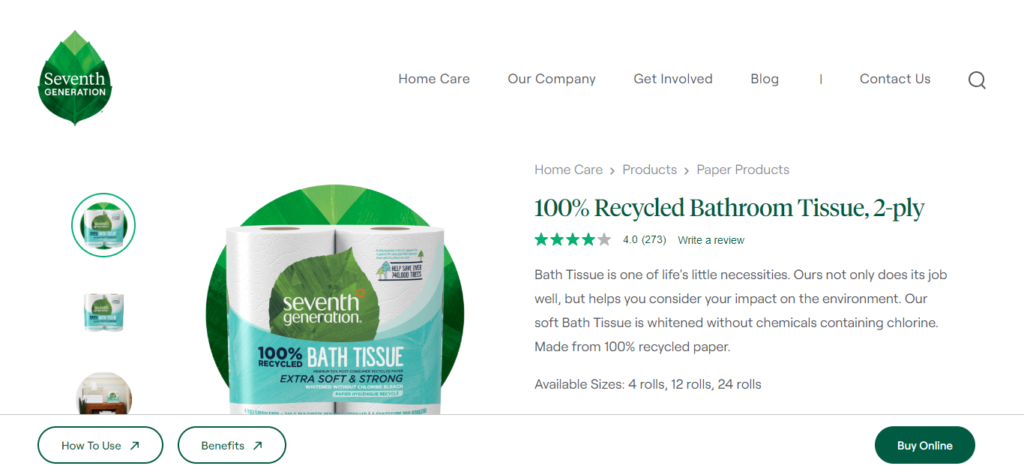 4. Seventh Generation Toilet Paper