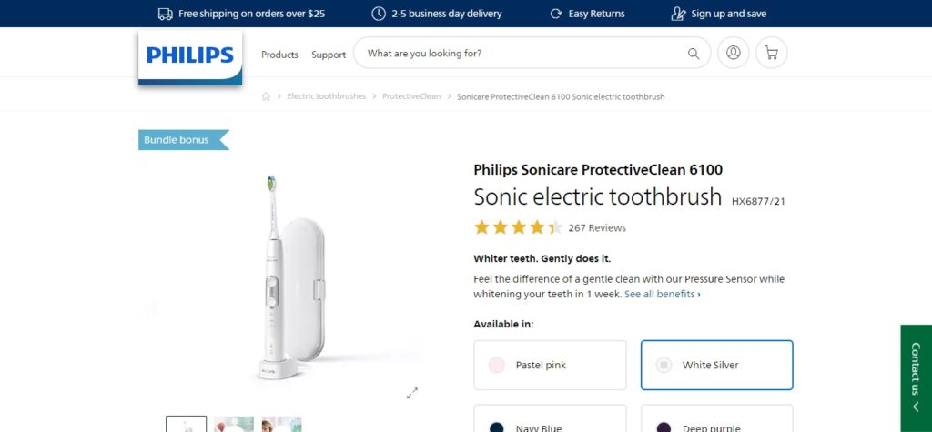 5. Philips Sonicare ProtectiveClean 6100 (Best Electric Toothbrush)