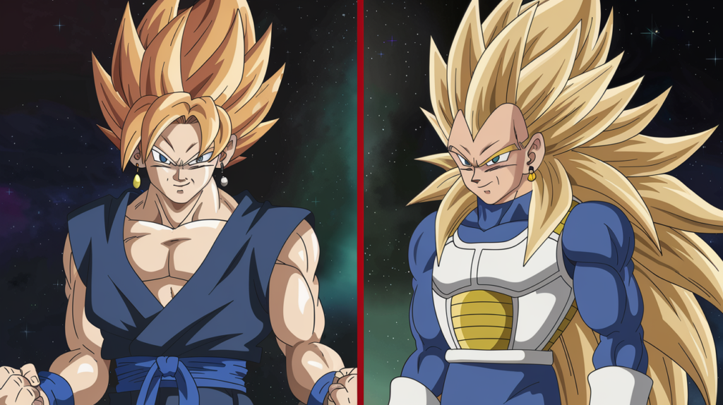 Evolution of Goku and Vegeta