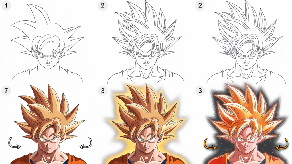 Goku's Hair in Super Saiyan Form